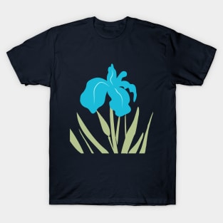 Blue Iris Summer Flower Wildflower Floral T-Shirt